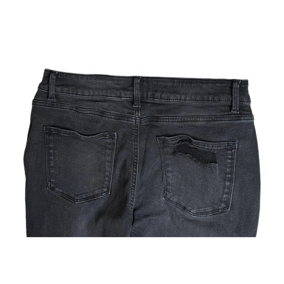 Maurices Black Distressed Denim High Rise Skinny Jeans Stretch Womens Size M - Picture 5 of 6